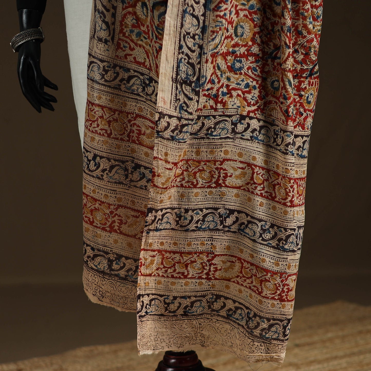 Kalamkari Hand Block Print Natural Dyed Cotton Dupatta 82