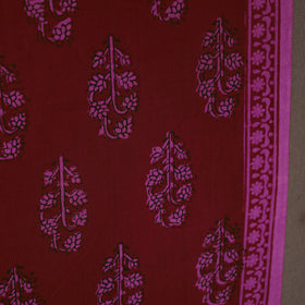 Maroon Bagh Hand Block Print Natural Dyed Cotton Fabric