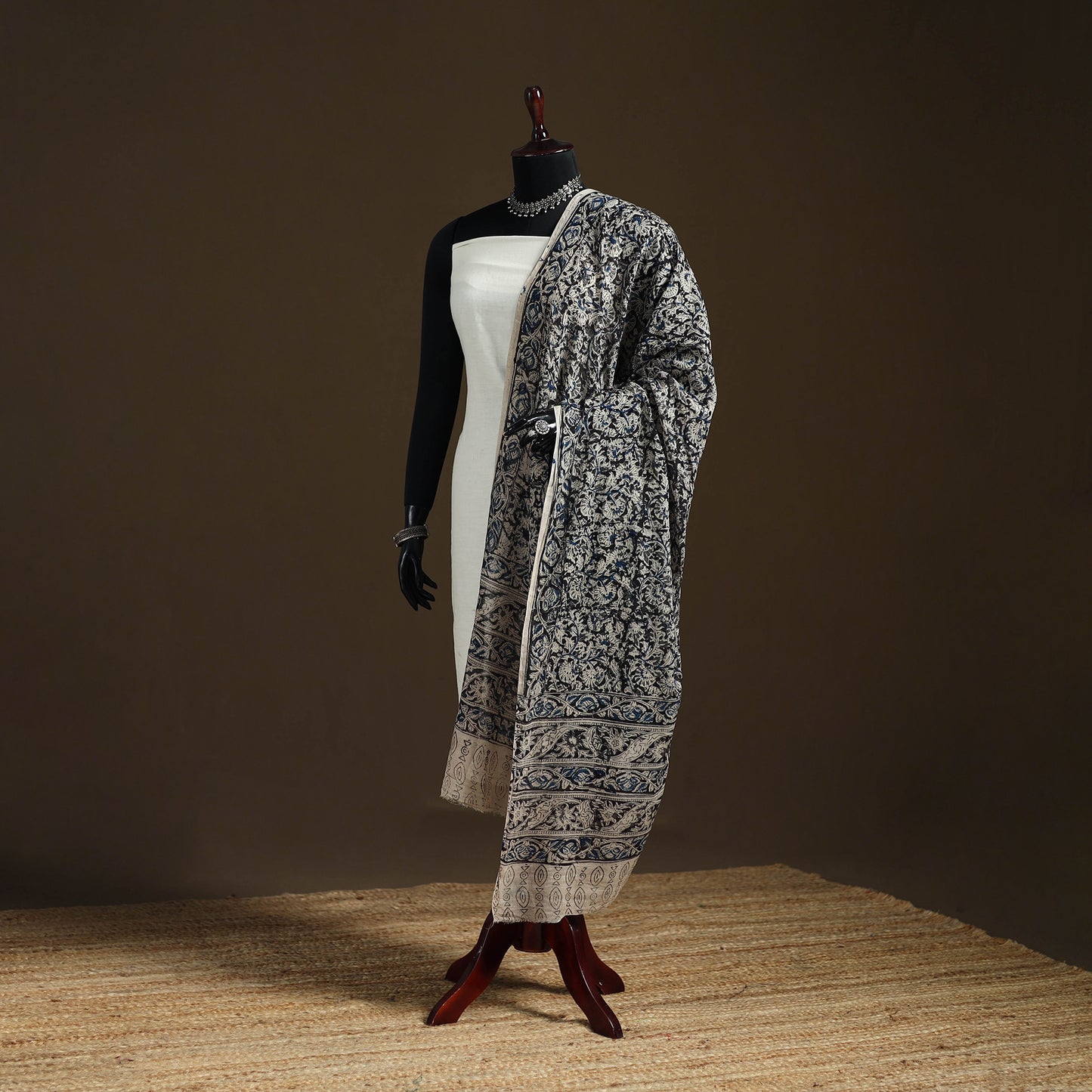Kalamkari Hand Block Print Natural Dyed Cotton Dupatta 83