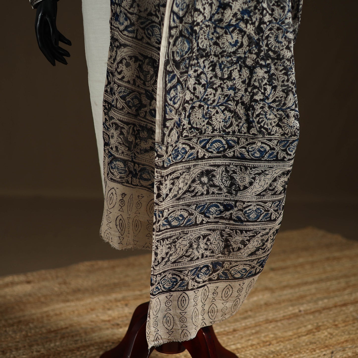 Kalamkari Hand Block Print Natural Dyed Cotton Dupatta 83