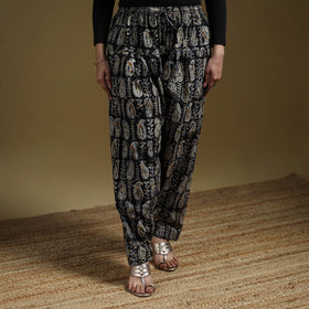 Black - Pedana Kalamkari Hand Block Print Natural Dyed Cotton Salwar 14