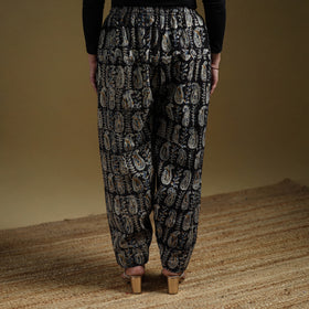 Black - Pedana Kalamkari Hand Block Print Natural Dyed Cotton Salwar 14