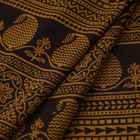 Brown Bagh Hand Block Print Natural Dyed Cotton Fabric