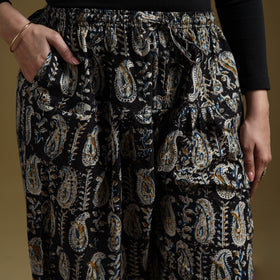 Black - Pedana Kalamkari Hand Block Print Natural Dyed Cotton Salwar 14
