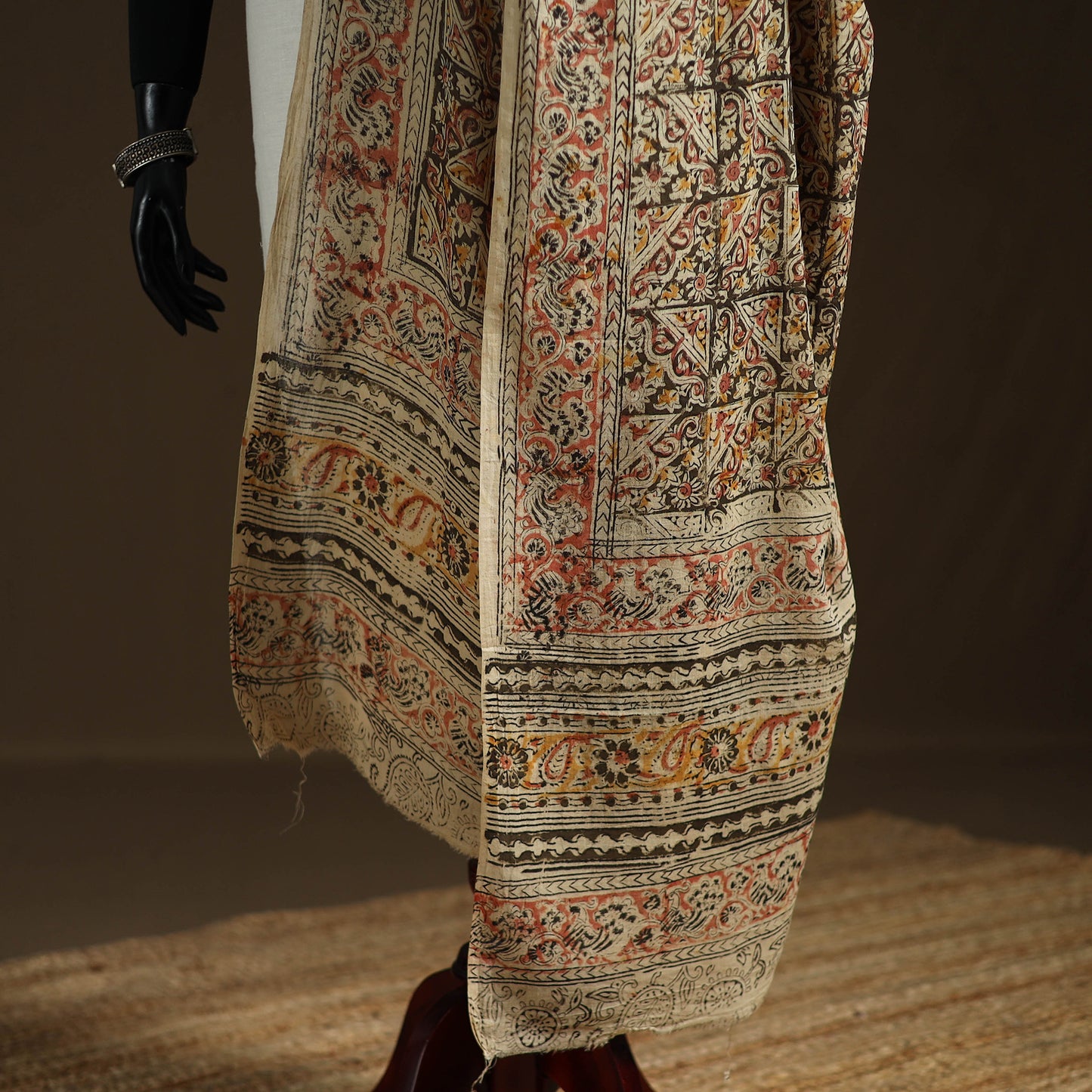 Kalamkari Hand Block Print Natural Dyed Cotton Dupatta 84