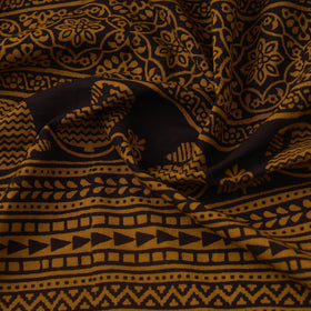 Brown Bagh Hand Block Print Natural Dyed Cotton Fabric