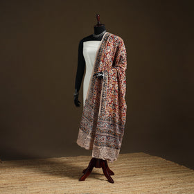 Kalamkari Hand Block Print Natural Dyed Cotton Dupatta 86