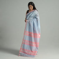 Blue - Traditional Maheshwari Silk Handloom Zari Work Saree 27