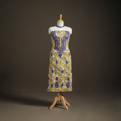 Lucknowi Chikankari Hand Embroidered Cotton Unstitched Kurta Material (2.5M) 27