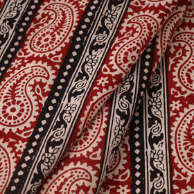 Red Bagh Hand Block Print Natural Dyed Cotton Fabric