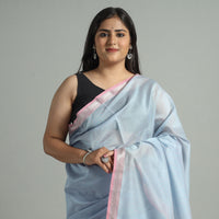 Blue - Traditional Maheshwari Silk Handloom Zari Work Saree 27