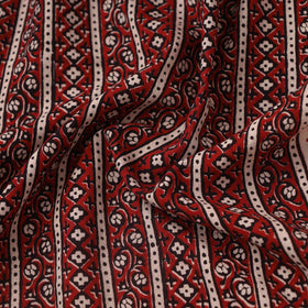 Red Bagh Hand Block Print Natural Dyed Cotton Fabric