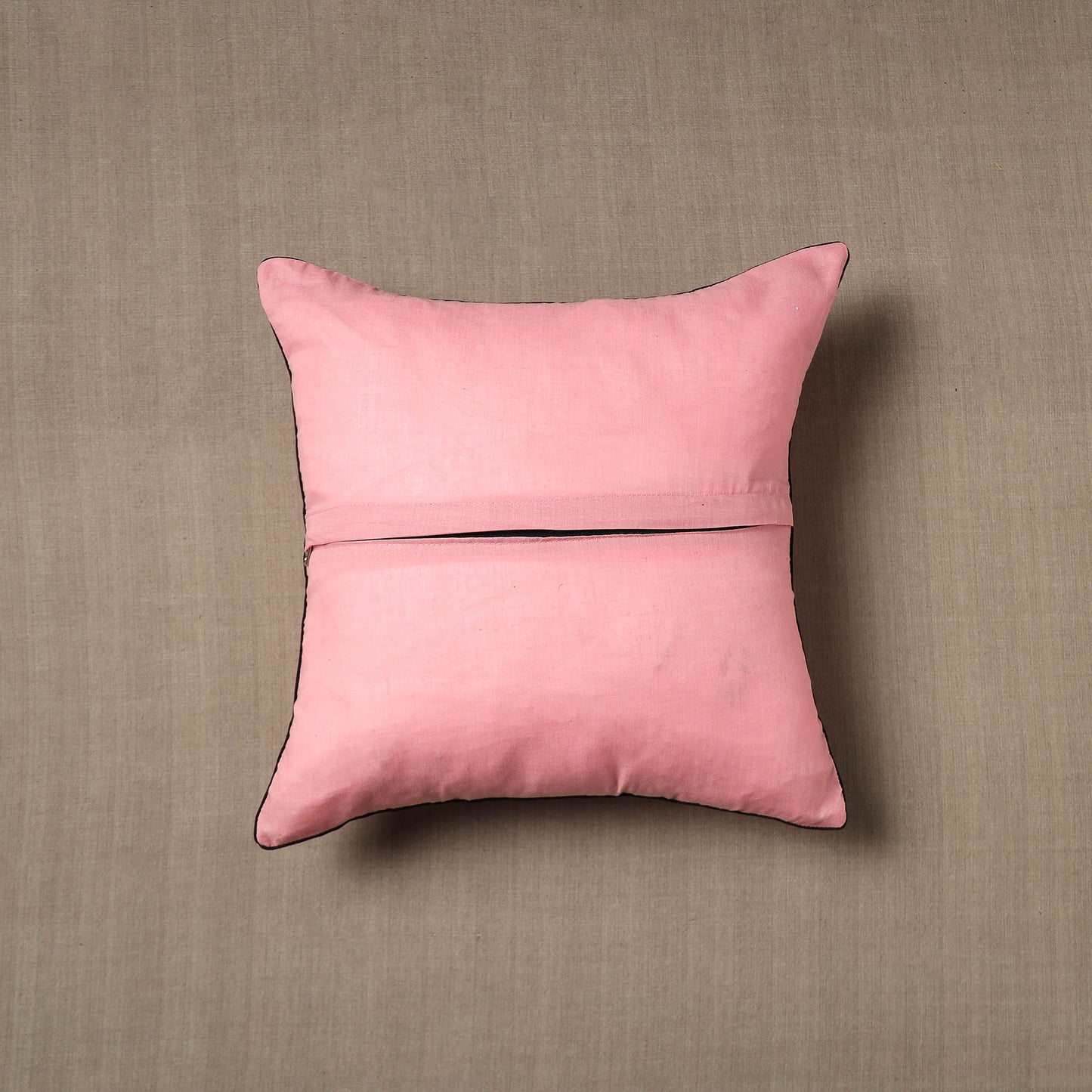 Pink - Sanganeri Block Print Cotton Cushion Cover (16 x 16 in) 06