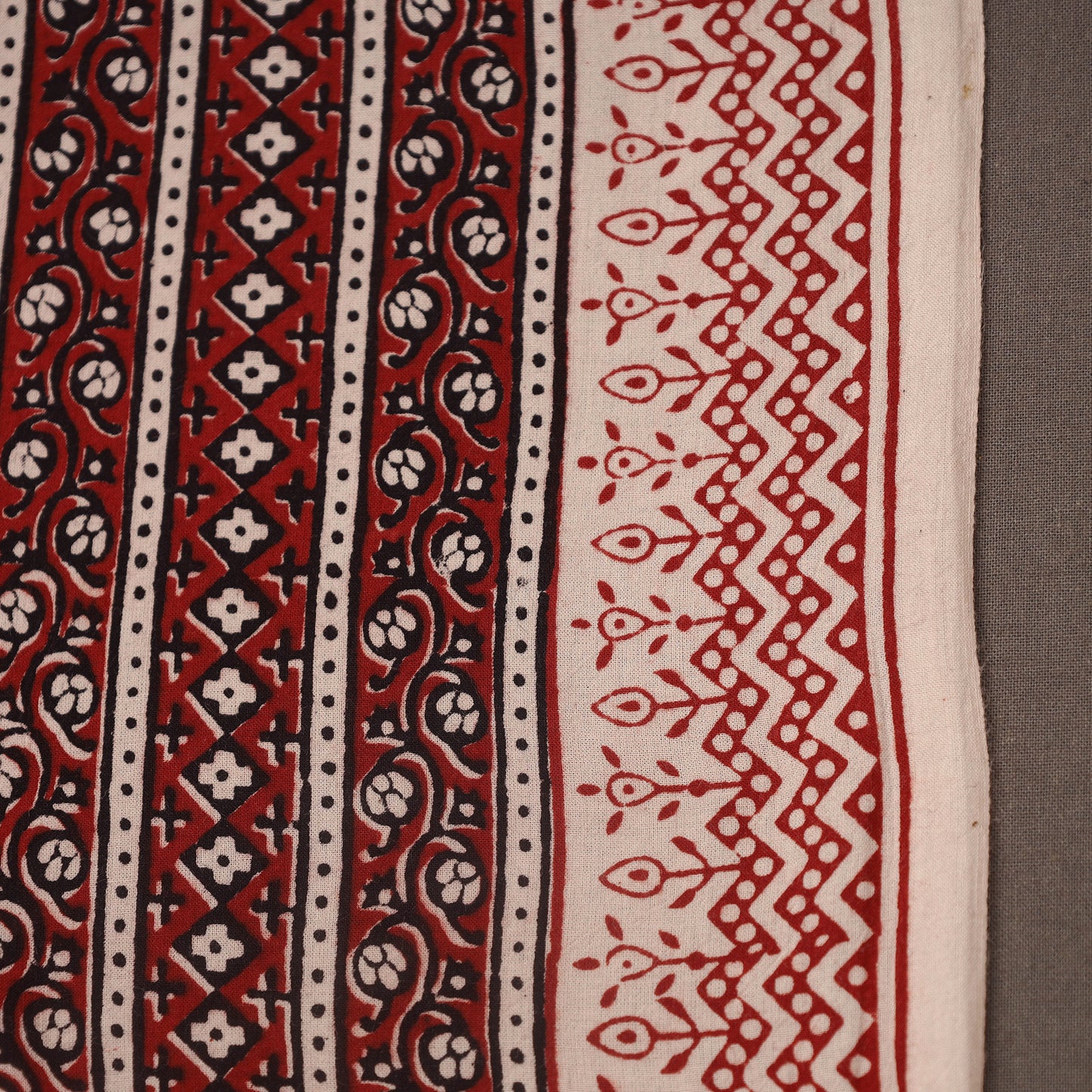 Red Bagh Hand Block Print Natural Dyed Cotton Fabric