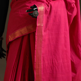 Pink - Pure Handwoven Mangalagiri Cotton Saree with Nizam Zari Border 31