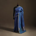 Blue - Pure Handwoven Mangalagiri Cotton Saree with Nizam Zari Border 32