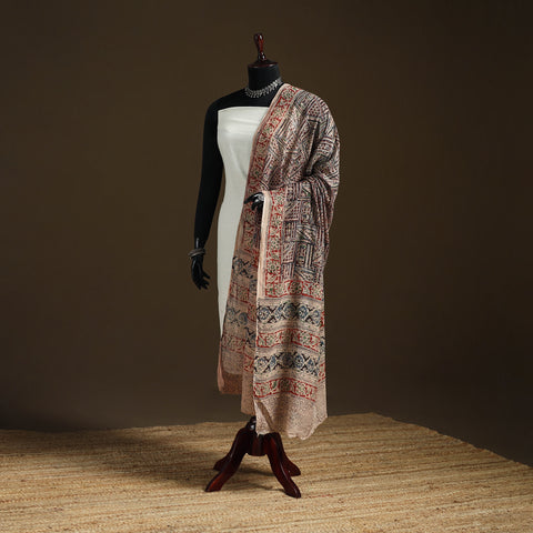 Kalamkari Hand Block Print Natural Dyed Cotton Dupatta 89