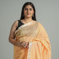 Orange - Traditional Maheshwari Silk Handloom Zari Work Saree 29