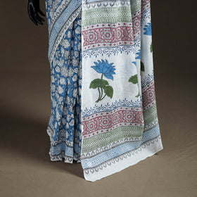 Sanganeri Hand Block Print Pure Mul Cotton Ready To Wear Saree 62