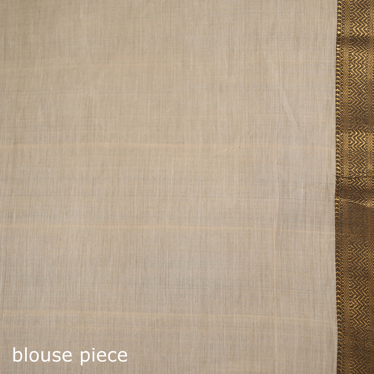 Beige - Pure Handwoven Mangalagiri Cotton Saree with Nizam Zari Border 33