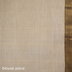Beige - Pure Handwoven Mangalagiri Cotton Saree with Nizam Zari Border 33