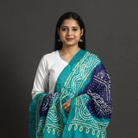 Blue - Kutch Tie-Dye Cotton Bandhani Dupatta 11