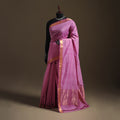 Pink - Pure Handwoven Mangalagiri Cotton Saree with Nizam Zari Border 34