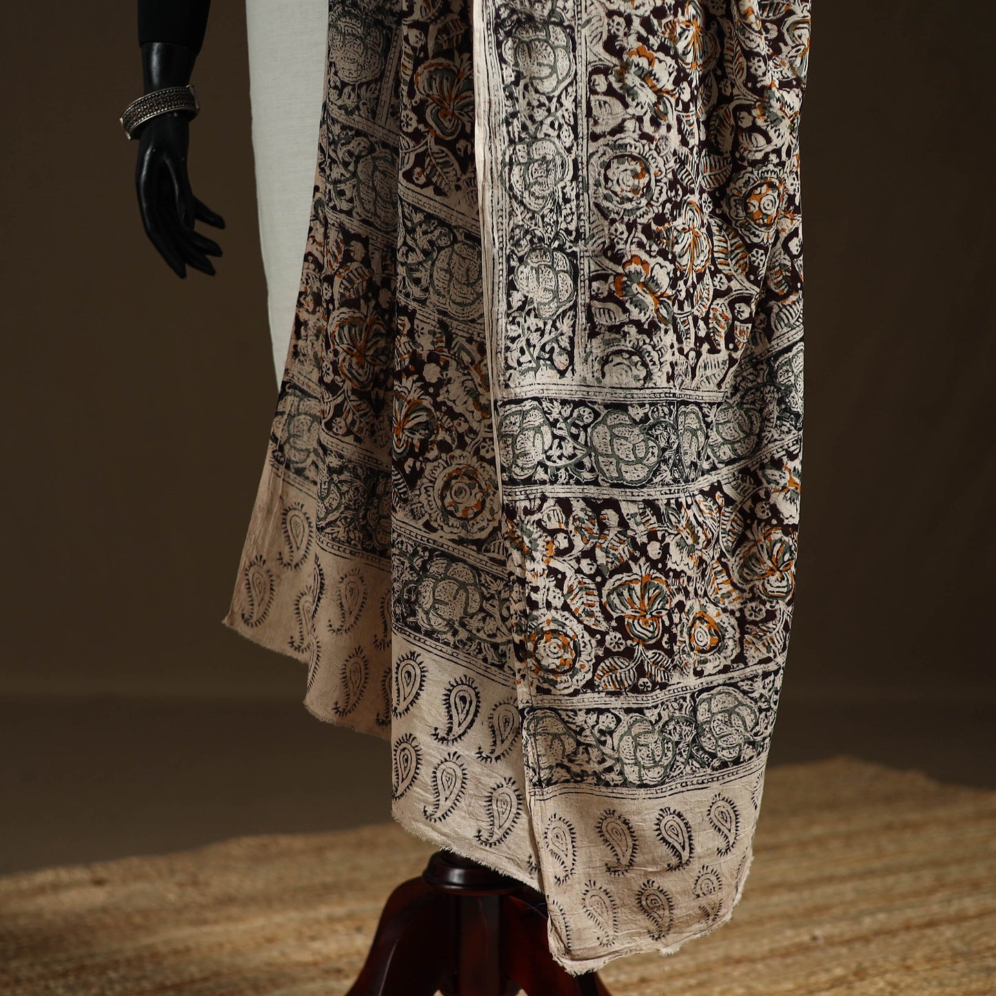Kalamkari Hand Block Print Natural Dyed Cotton Dupatta 91