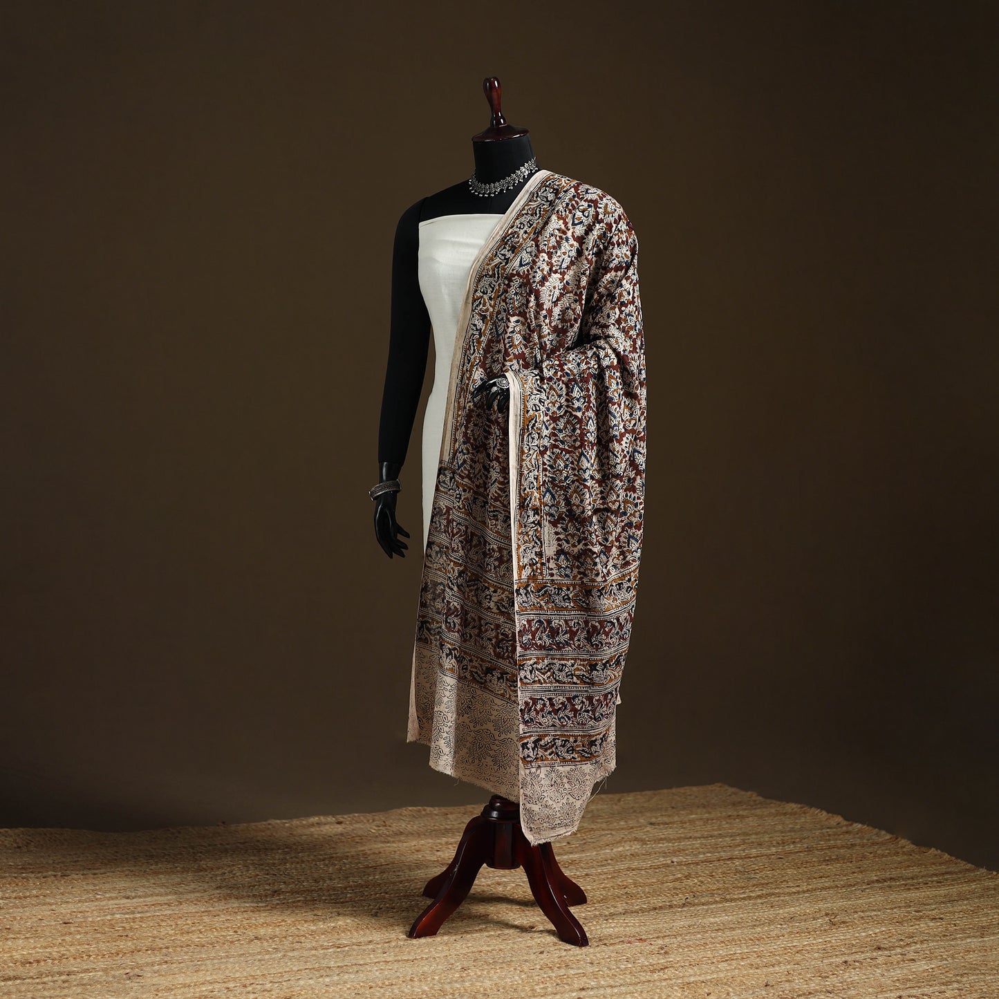 Kalamkari Hand Block Print Natural Dyed Cotton Dupatta 92