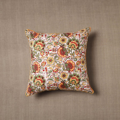 Multicolor - Sanganeri Block Print Cotton Cushion Cover (16 x 16 in) 13