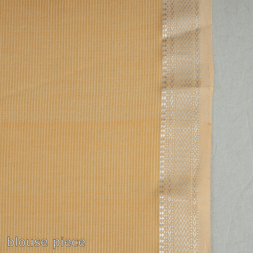 Orange - Traditional Maheshwari Silk Handloom Zari Work Saree 29