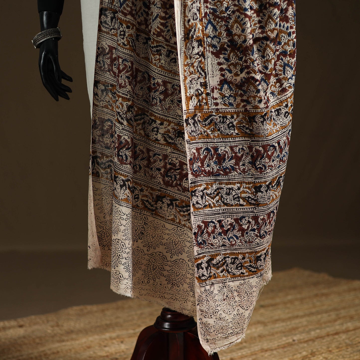 Kalamkari Hand Block Print Natural Dyed Cotton Dupatta 92