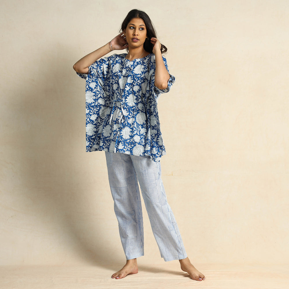 block print night suit