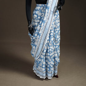 Sanganeri Hand Block Print Pure Mul Cotton Ready To Wear Saree 62