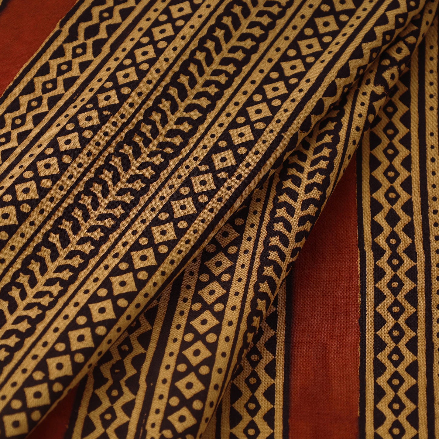 Yellow Bagh Hand Block Print Natural Dyed Cotton Fabric