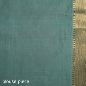 Green - Pure Handwoven Mangalagiri Cotton Saree with Nizam Zari Border 35