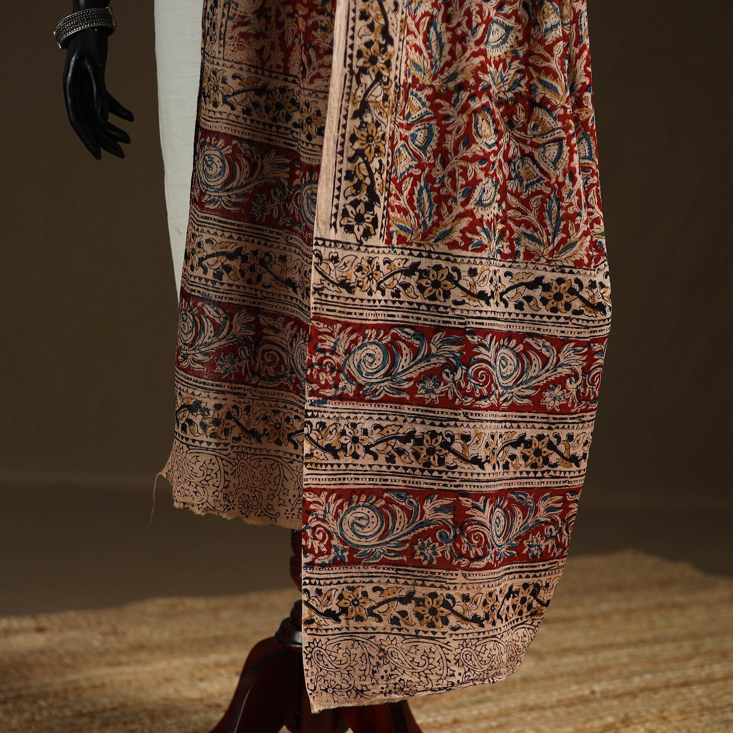 Kalamkari Hand Block Print Natural Dyed Cotton Dupatta 93
