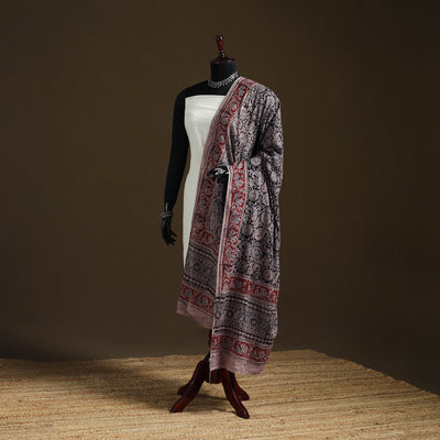 Kalamkari Hand Block Print Natural Dyed Cotton Dupatta 94