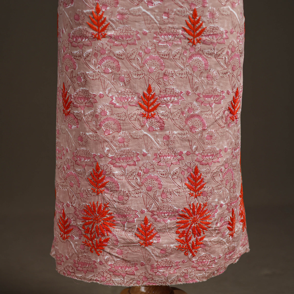 Lucknowi Chikankari Hand Embroidered Cotton Unstitched Kurta Material (2.5M) 34