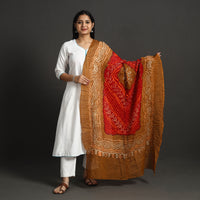 Red - Kutch Tie-Dye Cotton Bandhani Dupatta 16