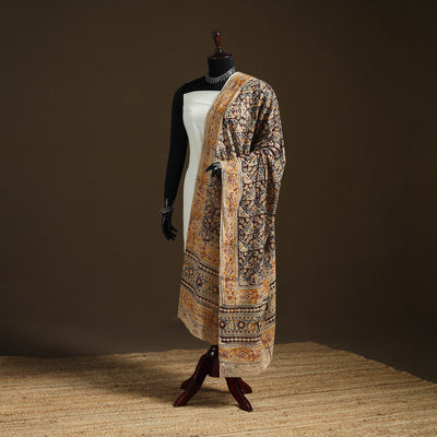 Kalamkari Hand Block Print Natural Dyed Cotton Dupatta 96