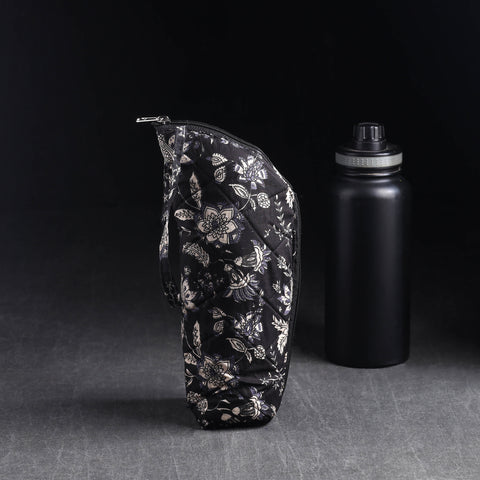 Black Handmade Cotton 1L Water Bottle Cover