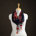 Ajrakh Block Print Scarf with Tassels 13