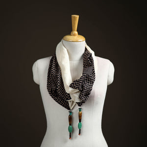 Ajrakh Block Print Scarf with Latkan 03