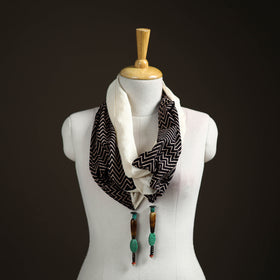 Ajrakh Block Print Scarf with Latkan 03