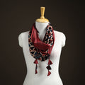 Ajrakh Block Print Scarf with Tassels 05