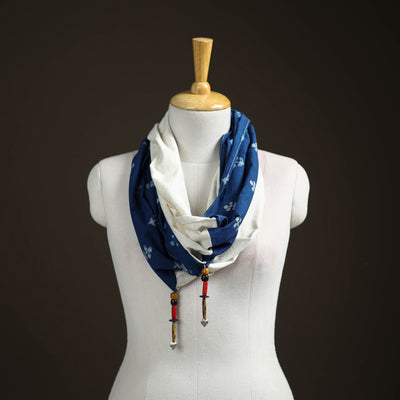 Akola Block Print Scarf with Latkan 07