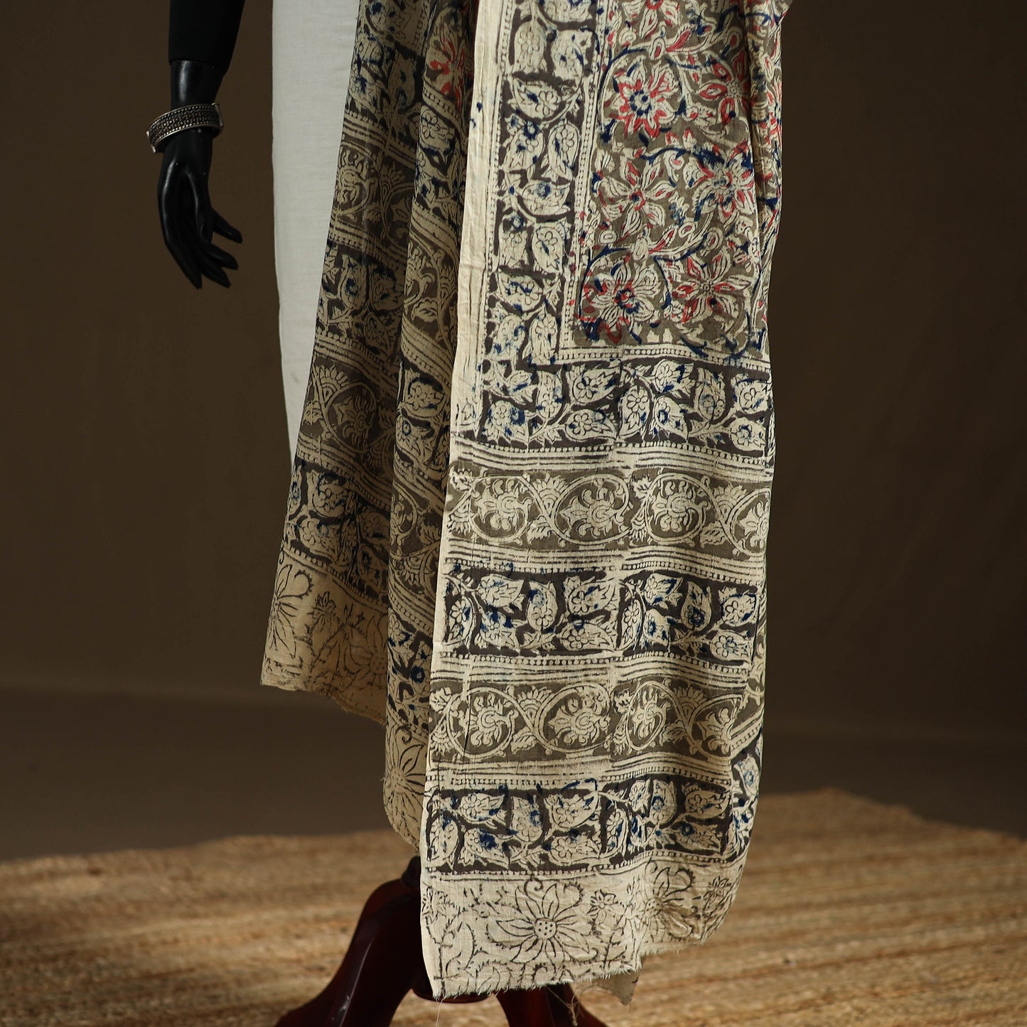 Kalamkari Hand Block Print Natural Dyed Cotton Dupatta 97