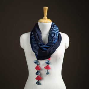 Hand Block Print Scarf with Tassels 08