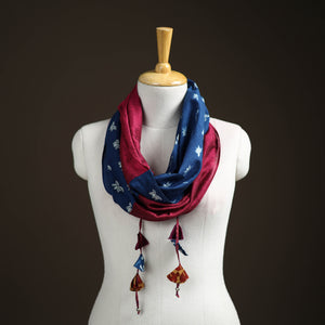 Hand Block Print Scarf with Tassels 09